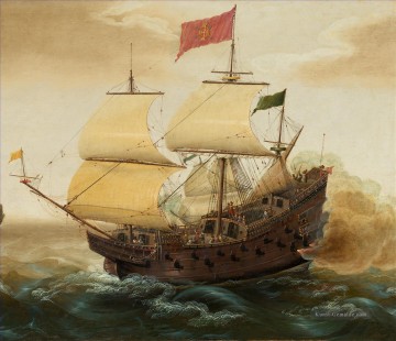  seeschlacht - Spanisch Galleon Firing seine Kanone Seeschlacht